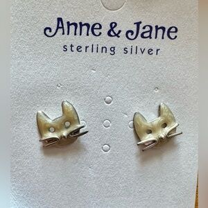 NEW Sterling Silver Kitty Earrings by Anne and Jane